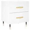 vidaXL Mesa de cabeceira 40x35x47,5 cm derivados de madeira branco