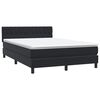 vidaXL Cama box spring c/ colch&atilde;o e LED 140x220 cm veludo preto