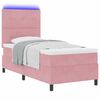 vidaXL Cama Box Spring LED com colch&atilde;o Rosa 80 x 200 cm tecido