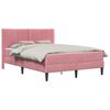 vidaXL Estrutura de cama com colch&atilde;o Rosa 140 x 190 cm Veludo