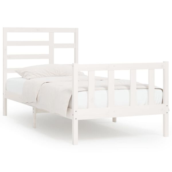 vidaXL Cama sem colchão 90x200 cm madeira de pinho maciça branco