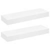 vidaXL Prateleiras de parede suspensas com gavetas 2 pcs branco 80 cm