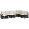 vidaXL Conjunto de Sof&aacute; de Jardim 7 unid. Preto vime PE