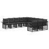 vidaXL Conjunto de Sof&aacute;s para Exterior 11 unid. Preto e Cinza Escuro