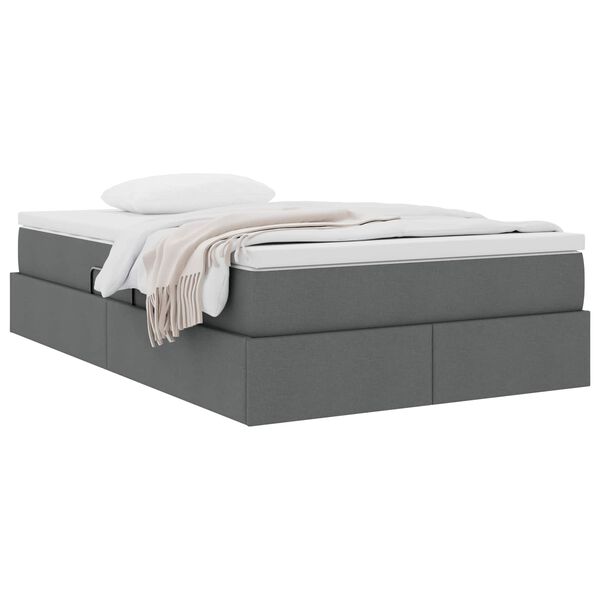 vidaXL Cama com arruma&ccedil;&atilde;o e colch&atilde;o Cinza Escuro 120 x 190 cm
