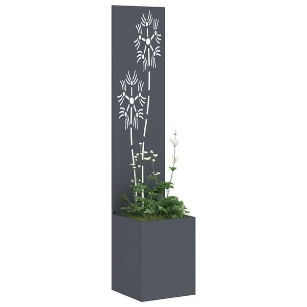 vidaXL Tela de Privacidade para Jardim Floral Antracite 32 x 150 cm