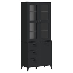 vidaXL Arm&aacute;rio alto VIKEN 80x40x190 cm madeira de pinho maci&ccedil;a preto