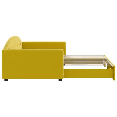 vidaXL Sofá-cama com gavetão 100x200 cm veludo amarelo