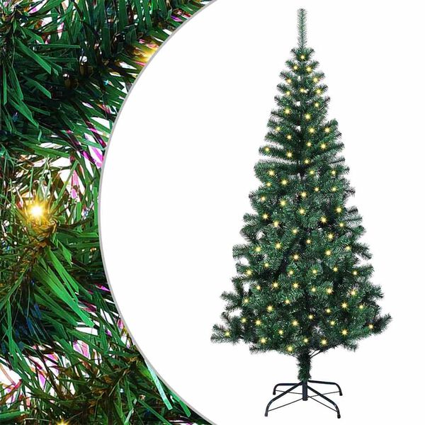 vidaXL &Aacute;rvore de Natal Artificial Pr&eacute;-iluminada Verde 120 cm