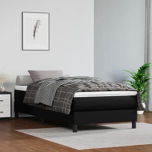 vidaXL Colch&atilde;o de molas ensacadas firmeza m&eacute;dia 80x200x20 cm couro artificial preto