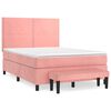 vidaXL Cama com molas/colch&atilde;o 140x190 cm veludo rosa