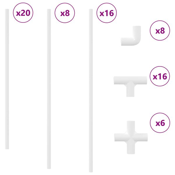 vidaXL Tubo de PVC 2 pcs Branco 12,2 x 1,8 x 500 mm PP e PE