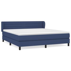 vidaXL Cama com molas/colch&atilde;o 180x200 cm tecido azul