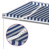 vidaXL Toldo autom&aacute;tico LED e sensor de vento 4x3,5 m azul e branco