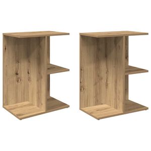 vidaXL Mesas cabeceira 2 pcs 46,5x29x61 cm derivados de madeira