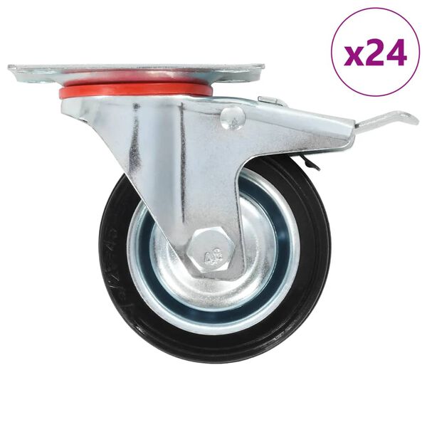 vidaXL 24 pcs rodas girat&oacute;rias 75 mm