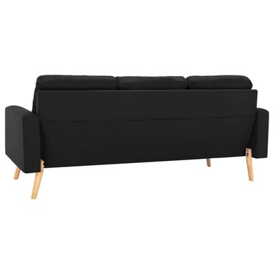 vidaXL 3 pcs conjunto de sofás tecido preto