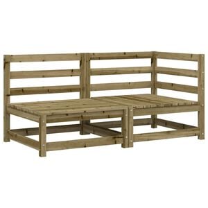 vidaXL Sof&aacute; de 2 lugares para jardim pinho maci&ccedil;o impregnado