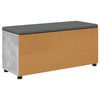 vidaXL Banco de Hall com almofada Liso Cinzento 100 x 38 x 46 cm