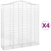vidaXL Cestos gabi&atilde;o arqueados 4pcs 200x50x220/240cm ferro galvanizado