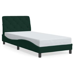 vidaXL Estrutura de cama sem colch&atilde;o 80x200 cm veludo verde-escuro