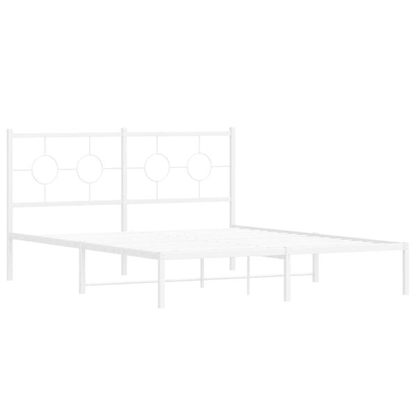 vidaXL Estrutura de cama com cabeceira 150x200 cm metal branco