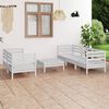 vidaXL 6 pcs conjunto lounge de jardim pinho maci&ccedil;o branco