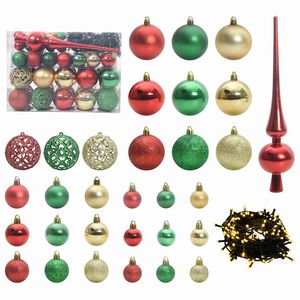 vidaXL Conjunto de Bolas de Natal 61 pcs Multicolor Pl&aacute;stico