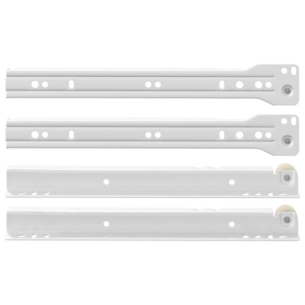 vidaXL Corredi&ccedil;a de Gaveta 12 pcs Branco 250 mm A&ccedil;o