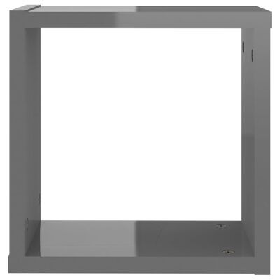 vidaXL Prateleiras parede forma de cubo 6 pcs 30x15x30 cm cinza brilh.