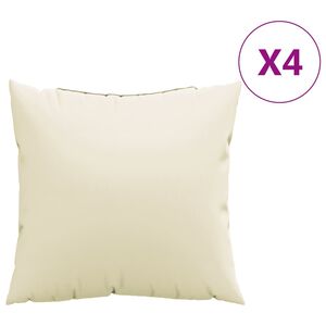 vidaXL Almofadas de sof&aacute; 4 pcs 40x40 cm tecido cor creme