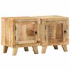 vidaXL Mesas de cabeceira 2 pcs 40x32x46 cm mangueira &aacute;spera maci&ccedil;a