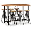 vidaXL Conjunto de bar 7 pcs madeiras de ac&aacute;cia maci&ccedil;a e recuperada