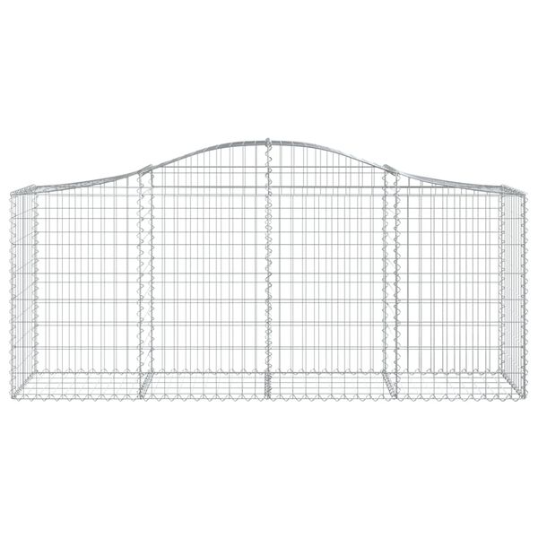 vidaXL Cestos gabi&atilde;o arqueados 3 pcs 200x50x80/100cm ferro galvanizado
