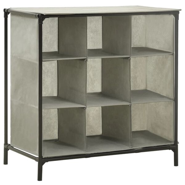 vidaXL Sapateira 57x36x61 cm tecido-n&atilde;o-tecido e a&ccedil;o cinzento