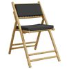 vidaXL 2pcs cadeiras bistr&ocirc; dobr&aacute;veis c/ almofad&otilde;es cinza escuro bambu