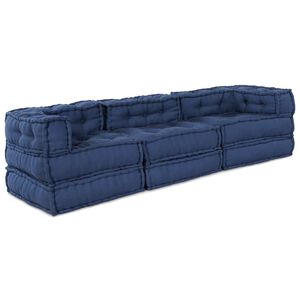 vidaXL Unidade de Sof&aacute; Modular Tecido &Iacute;ndigo 210 x 70 x 56 cm