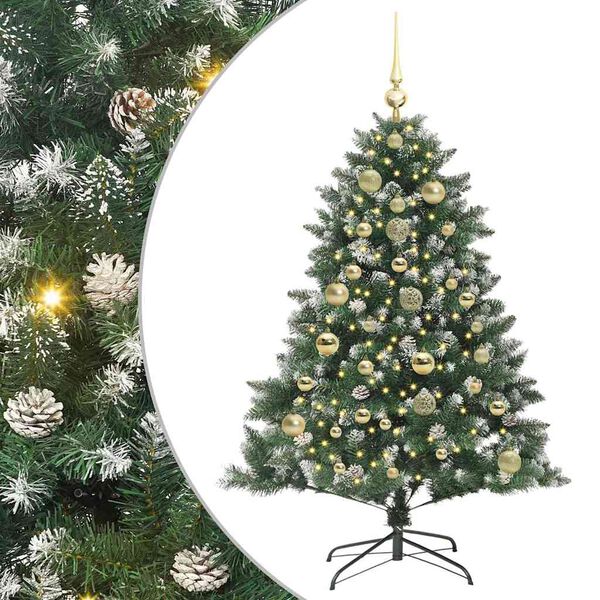 vidaXL &Aacute;rvore de Natal Artificial Verde 150 cm PVC, Pl&aacute;stico e A&ccedil;o