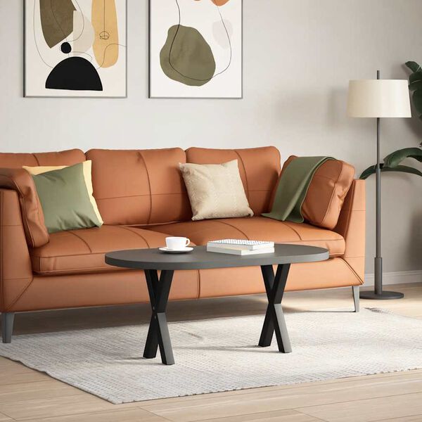 vidaXL P&eacute;s para mesa de centro em formato de X, 2 pe&ccedil;as, preto, 38x(42-43) cm, a&ccedil;o