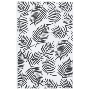 vidaXL Tapete de exterior 120x180 cm ARAKIL PP branco e preto