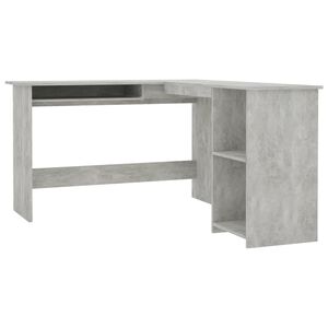 vidaXL Secret&aacute;ria de canto forma L 120x140x75cm contraplacado cinzento