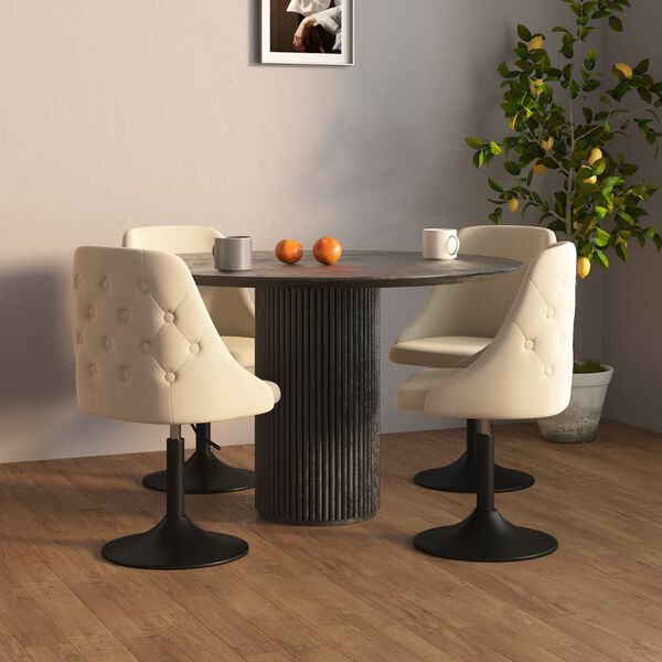 vidaXL Cadeiras de jantar 4 pcs veludo cor creme