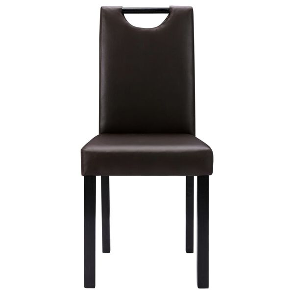 vidaXL Cadeiras de jantar 2 pcs couro artificial castanho