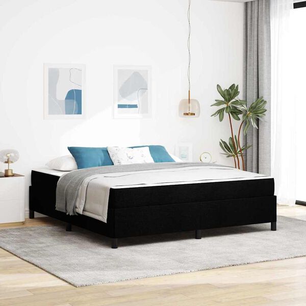 vidaXL Cama Box Preto 180 x 200 cm tecido