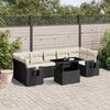 vidaXL 8 pcs conjunto sof&aacute;s de jardim com almofad&otilde;es vime PE preto