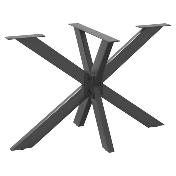 vidaXL Pé de mesa de jantar em formato de aranha, antracite, 120x68x(72-73) cm, aço