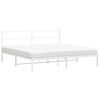 vidaXL Estrutura de cama com cabeceira 193x203 cm metal branco