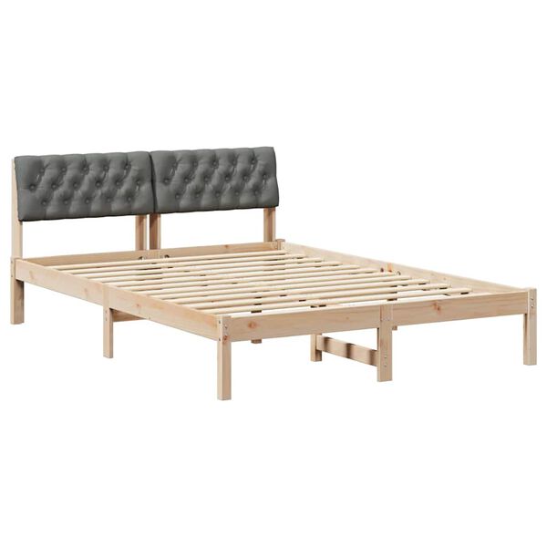 vidaXL Estrutura da cama castanho e cinzento-escuro 140 x 190 cm