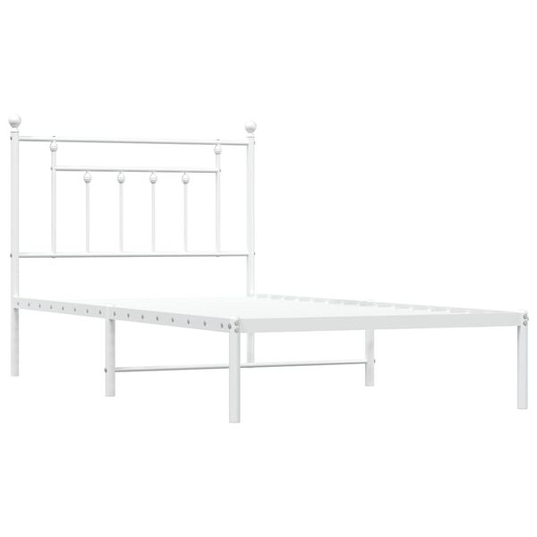 vidaXL Estrutura de cama com cabeceira 100x190 cm metal branco