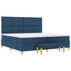 vidaXL Cama Box com colch&atilde;o com cabeceira Azul 200 x 200 cm tecido